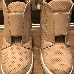 Suede Tan  Sneaker Wedge